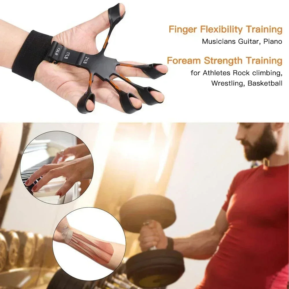 6 Level Finger Strengthener | Silicone Hand Grip Trainer for Guitar and Sports