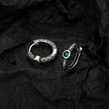 Unisex S925 Sterling Silver Vintage Thai Earrings with Green Zircon | Unique Jewelry Gift Accessory