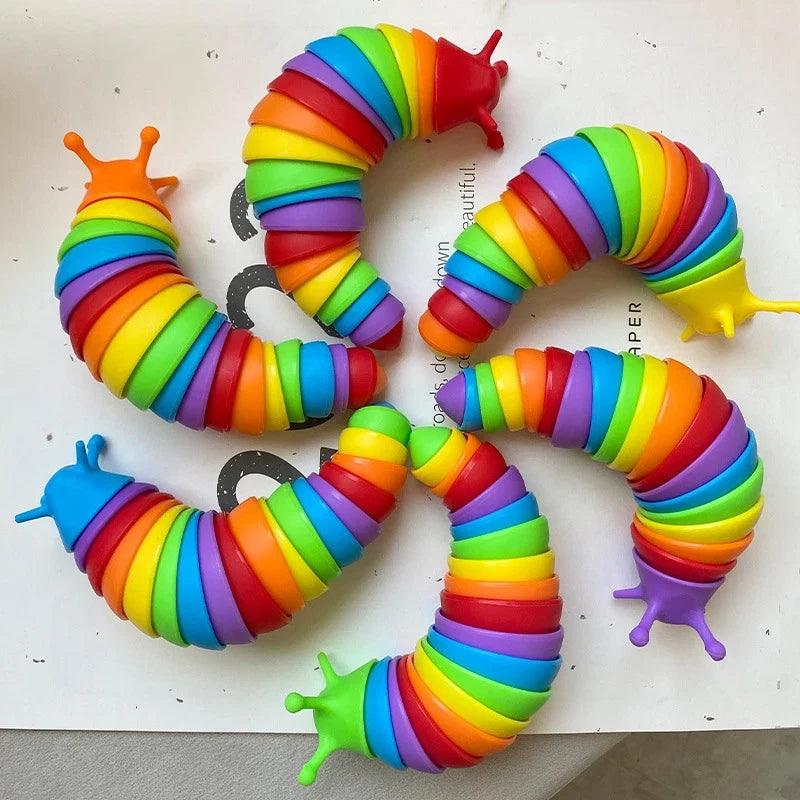 Colorful 3D Slug Fidget Toy | Articulated Sensory Stress Relief for All Ages