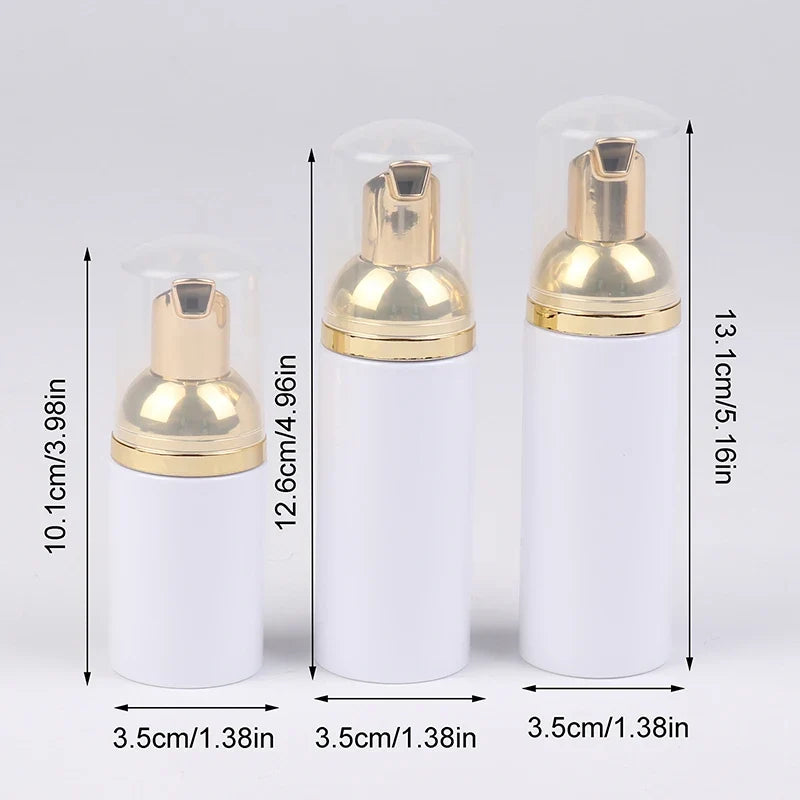 30/50/60ml White Gold Foamer Pump Bottle | Refillable Empty Foaming Soap Dispenser