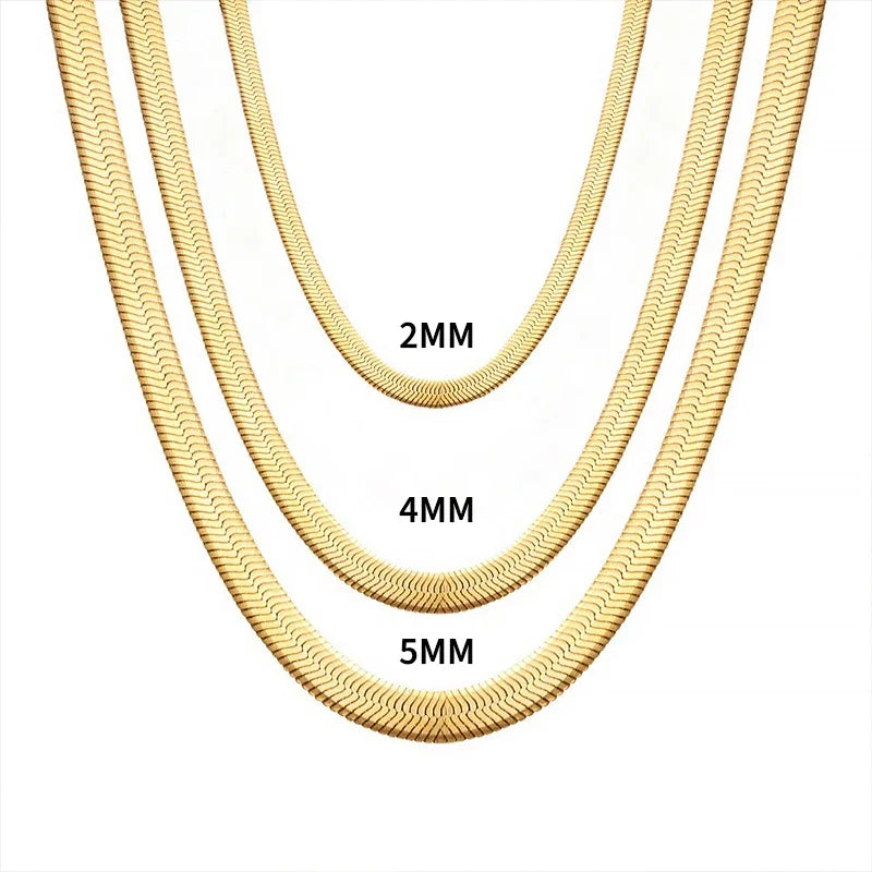 Blade Snake Chain Stainless Steel Necklace | Unisex Choker in 2/4/5mm
