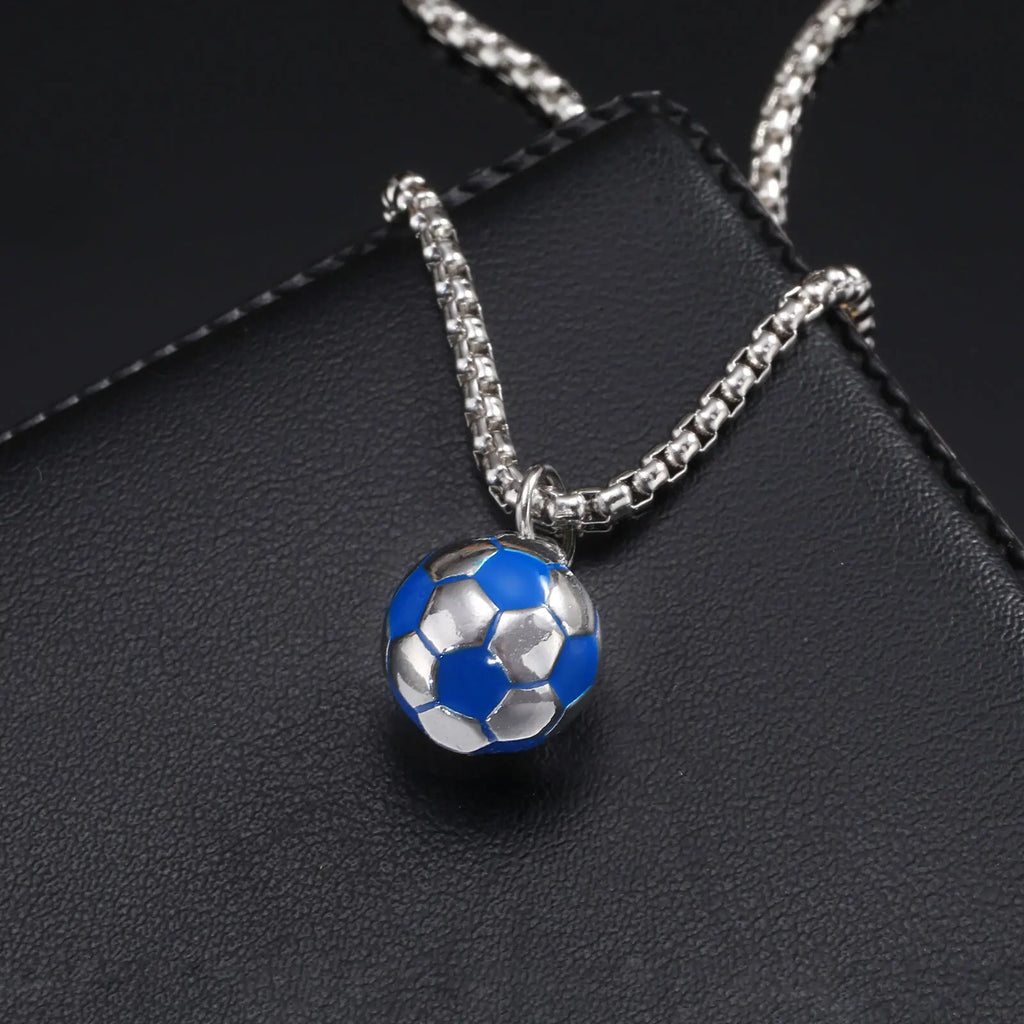 Lucky 3D Soccer Football Pendant Necklace for Men | Stainless Steel Sports Gift