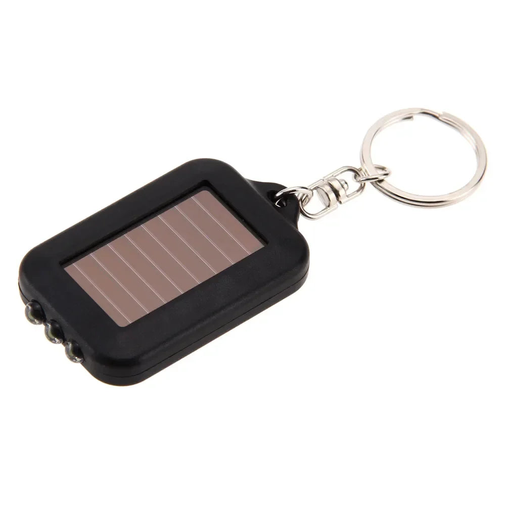 Portable LED Keychain Solar Flashlight | Mini Self-Defense Torch for Outdoor Hiking