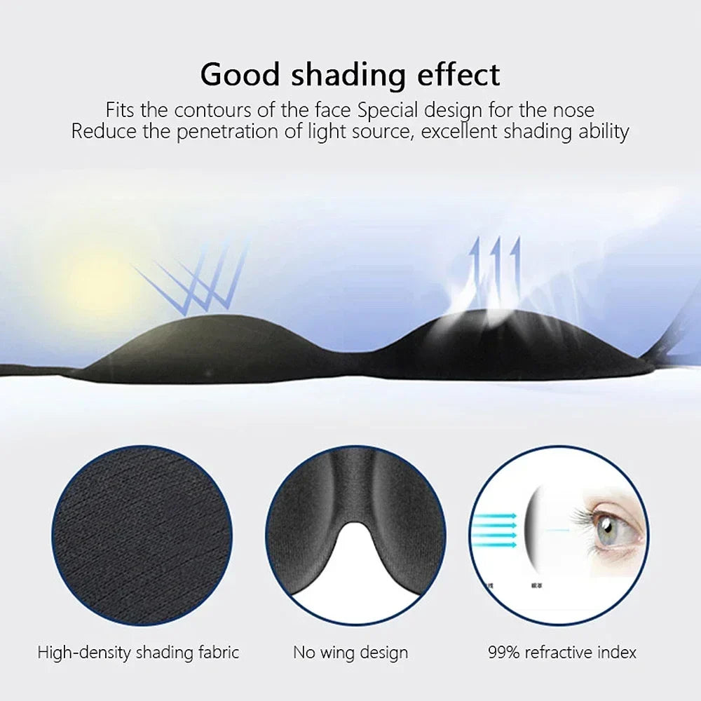3D Sleep Mask for Travel and Nap | Lightweight Eye Cover with Storage Bag and Earplugs