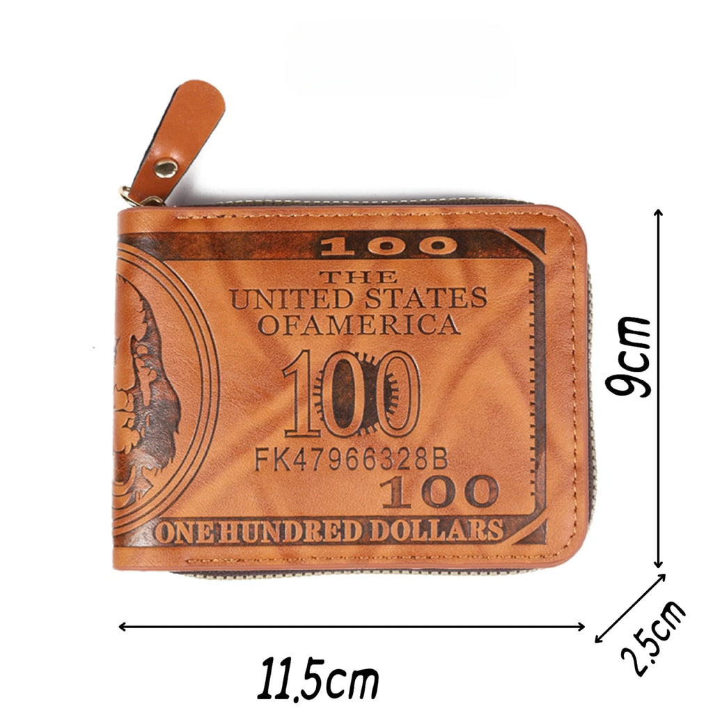CEXIKA Men's Leather Wallet | Zipper Clutch with Card Holder