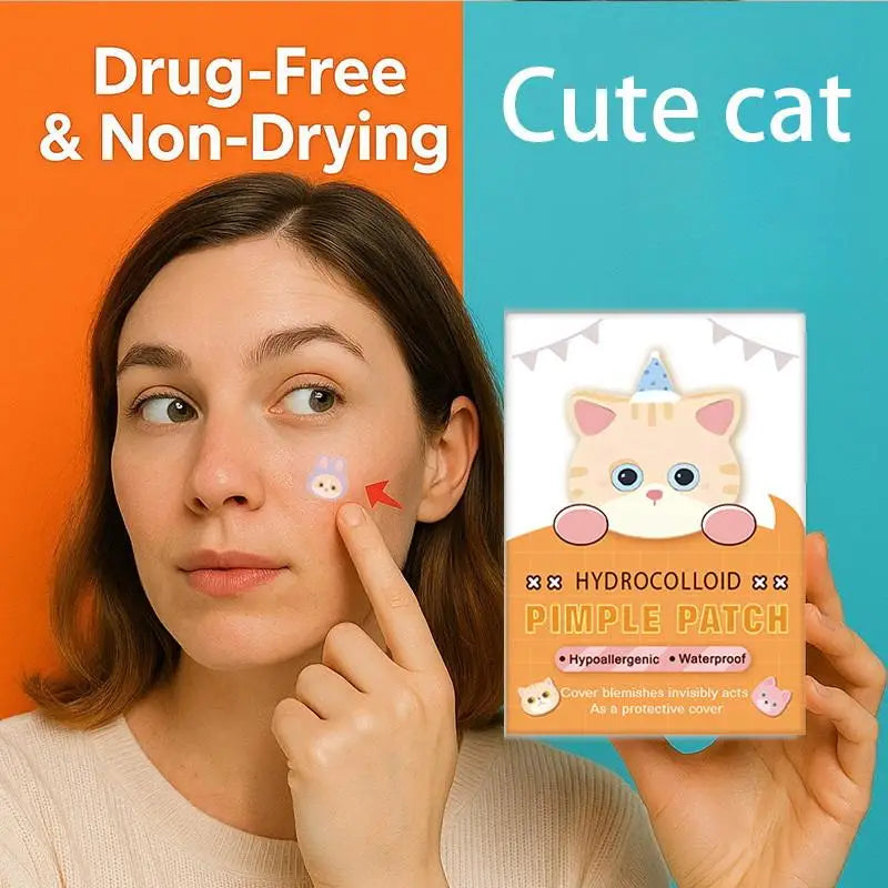 600 Pcs Cat Shaped Acne Patches | Hydrocolloid Pimple Stickers with Cute Design