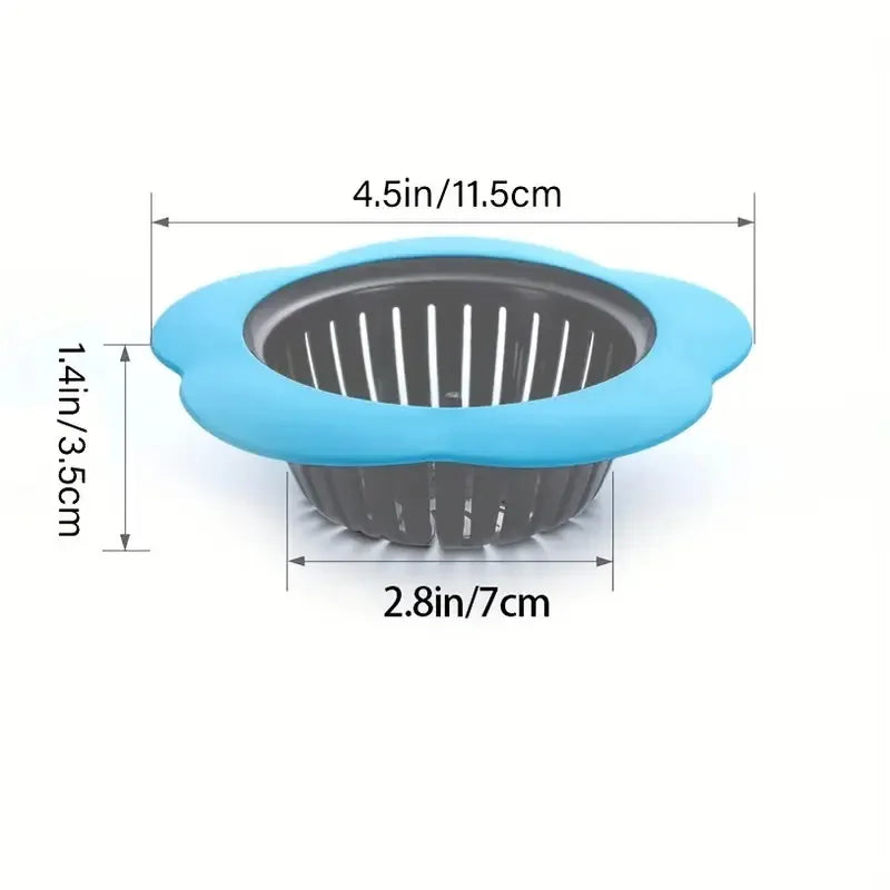 2PCS Silicone Kitchen Sink Strainer Anti-Clog Drain Filter Net Stopper for 4.5 Inch Drains