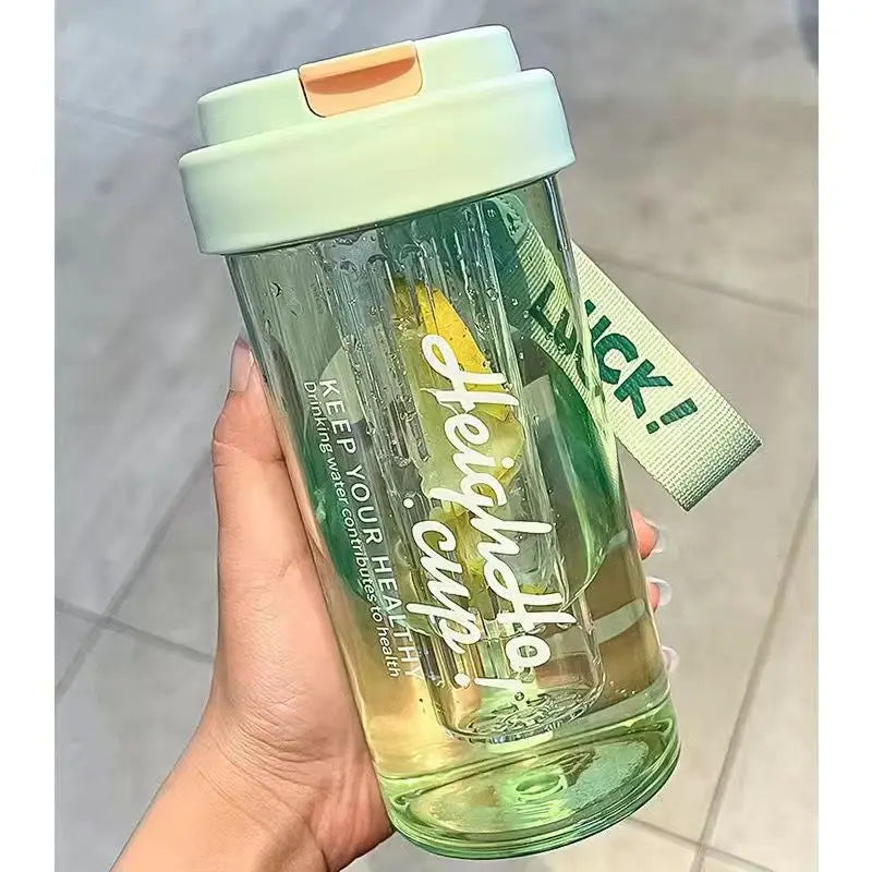 Large Capacity Plastic Water Bottle | Portable Straw Cup with Handle