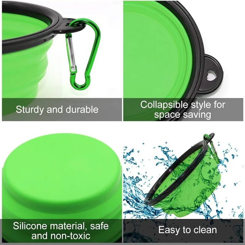 Portable Foldable Dog Bowl | Soft Silicone Travel Bowl for Food and Water
