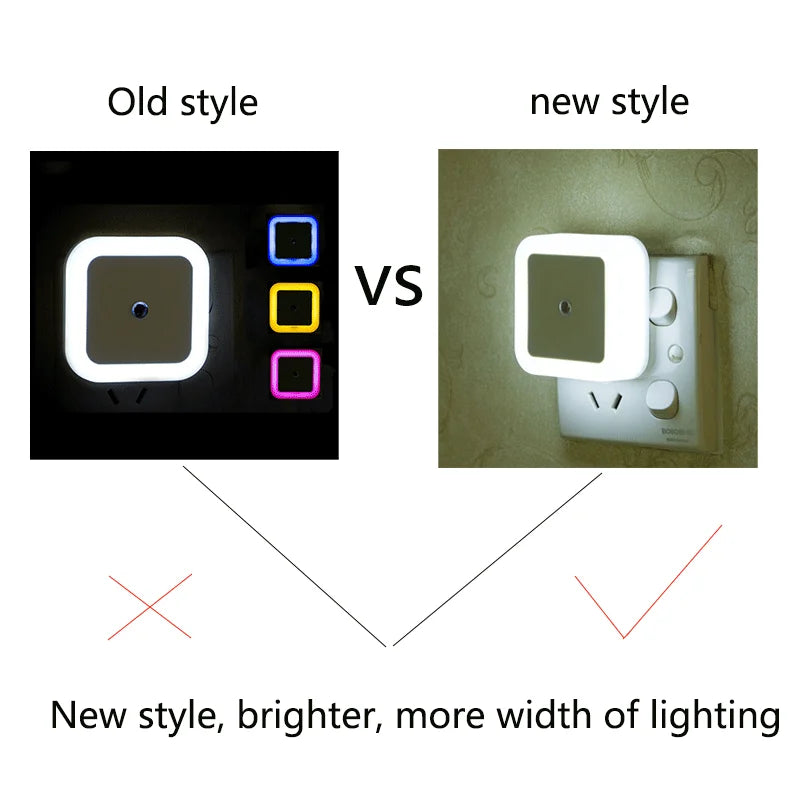 Mini LED Night Light with Light Sensor | Auto-On Square Night Lamp for Kids Room, Bedroom, Aisle