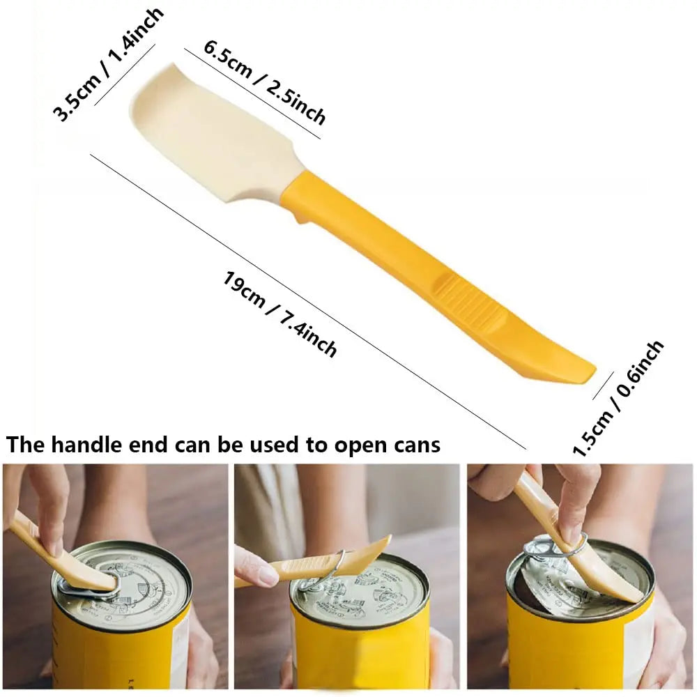 Silicone Jam Spatula with Can Opener End | Multi-Purpose Jar Spreader and Scraper