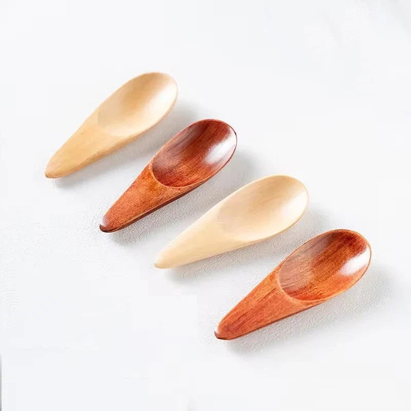 Wooden Mini Salt Spoon | Small Solid Wood Condiment Spoon