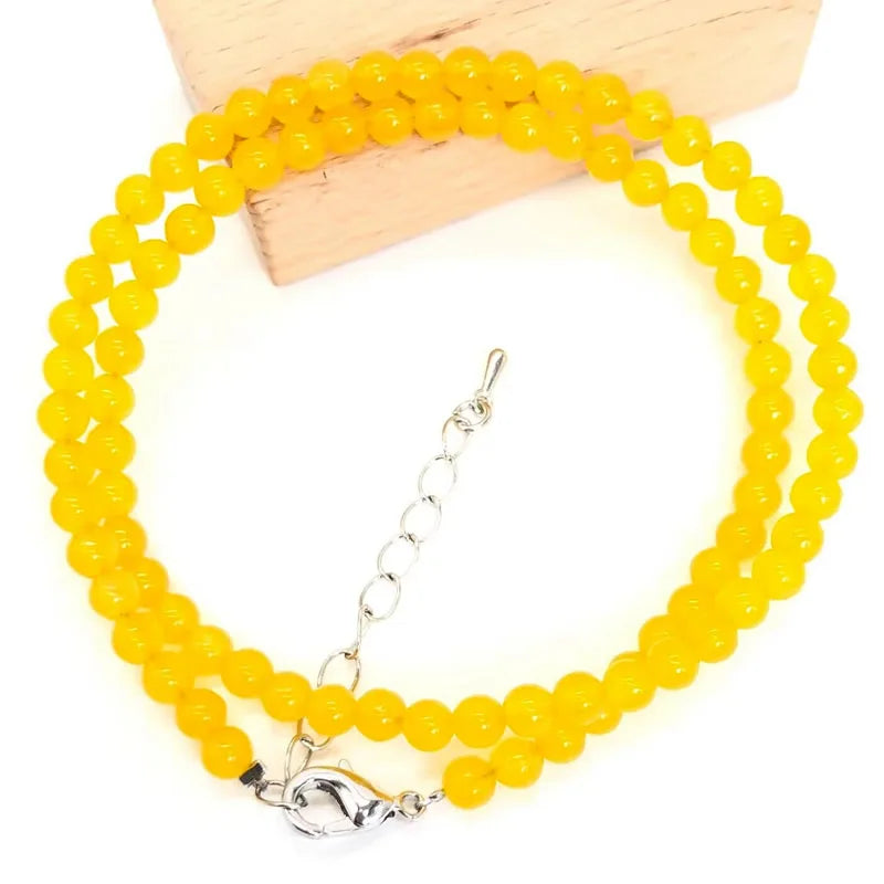 4mm Natural Stone Choker Necklace | Bohemian Crystal Collar Jewelry for Women