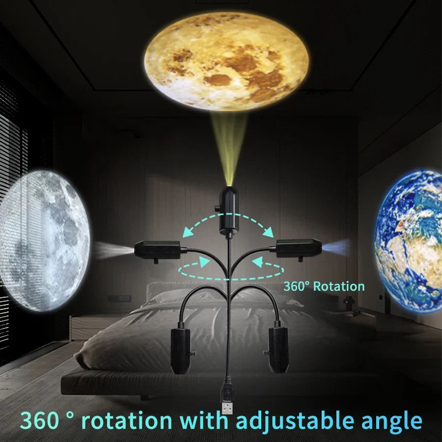 USB Plug Projection Lamp | Planet Halloween Christmas Theme Ceiling Decoration