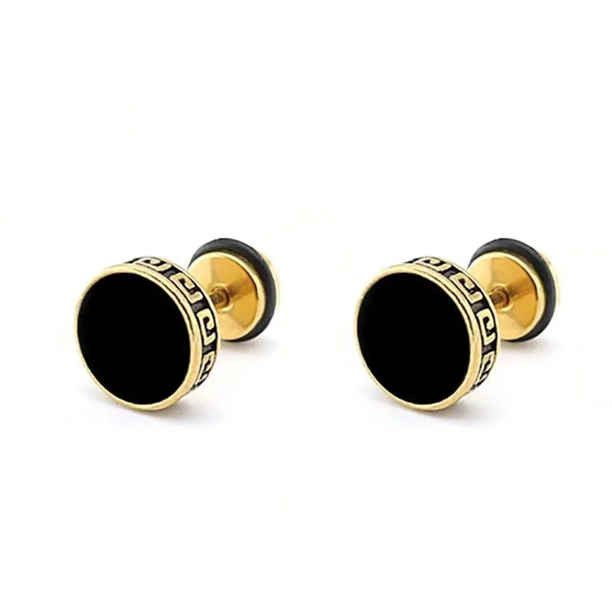 2pcs 316L Stainless Steel Vintage Flat Back Stud Earrings | Unisex Screw Back Cartilage and Tragus Piercing Jewelry