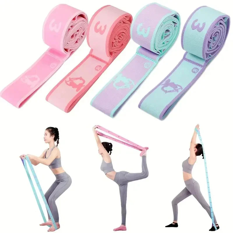 Yoga Stretching Belt | Elastic Resistance Band with Loop Design for Pilates