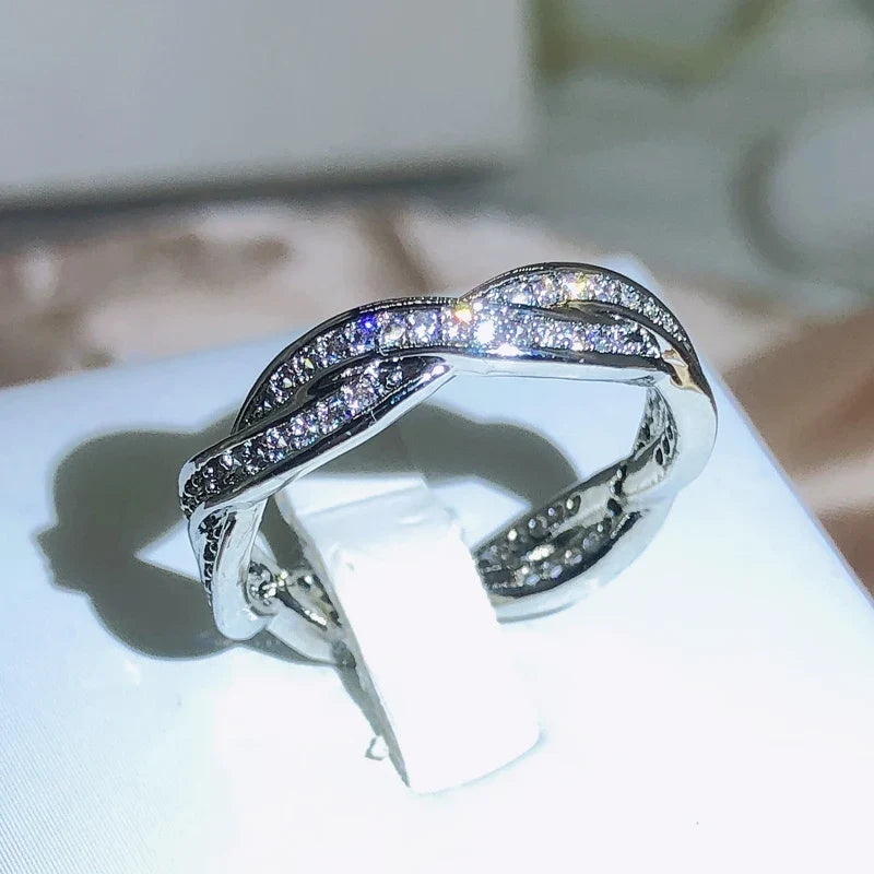 Twisted Zirconia Cocktail Ring | 925 Sterling Silver Fashion Jewelry