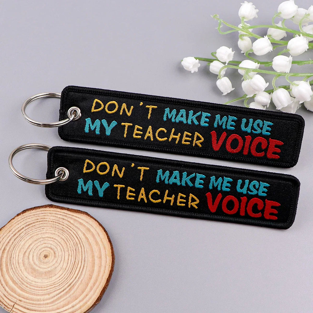 Embroidered Quote Key Fob | Personalized Gift Keyring