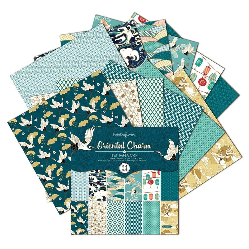 Crane Origami Paper Pads | 12 Sheets Craft Cutting Dies for Scrapbooking