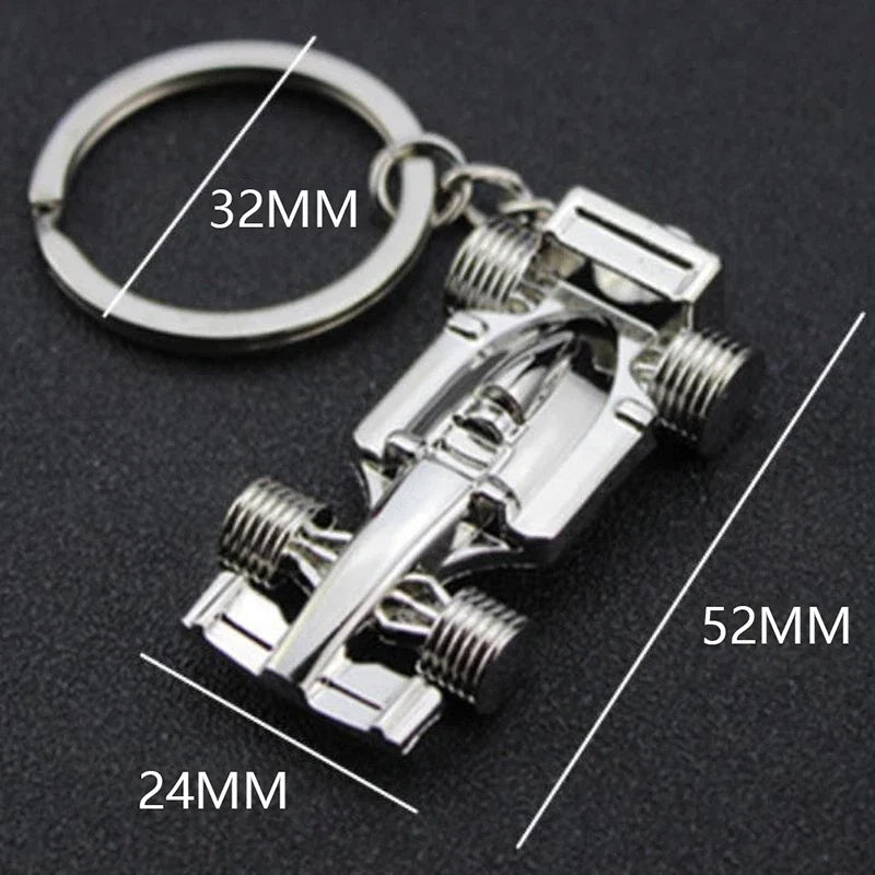 Mini Formula 1 Racing Car Keychain | Zinc Alloy Key Ring for Men