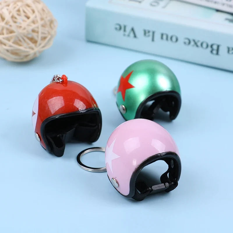 Mini Motorcycle Helmet Keychain | Cute Metal Key Ring for Women and Men