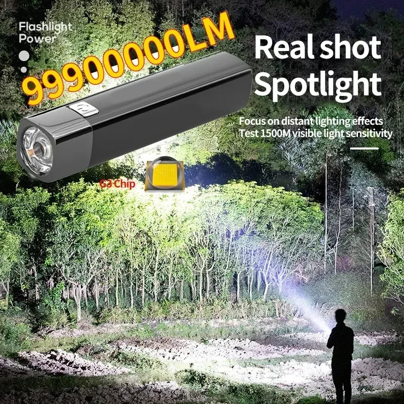 Mini Outdoor Lighting Power Bank Flashlight | 2-in-1 Ultra Bright G3 Tactical LED Flashlight with USB Charging