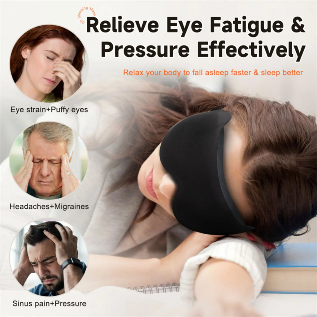 3D Sleep Mask | Contoured Eye Shade for Total Light Blocking
