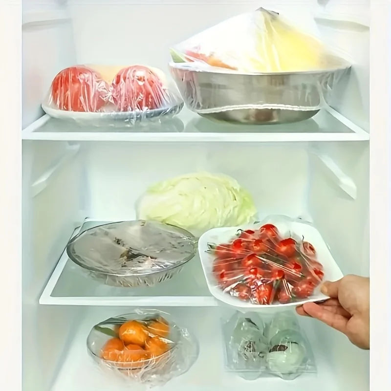 100pcs Reusable Elastic Food Covers | Transparent Stretchable Bowl Plate Seals