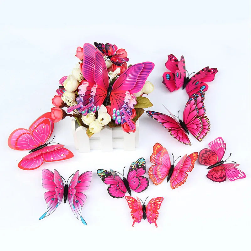 3D Butterfly Wall Stickers | 12/24pcs Magnetic Decor for Refrigerator and Walls