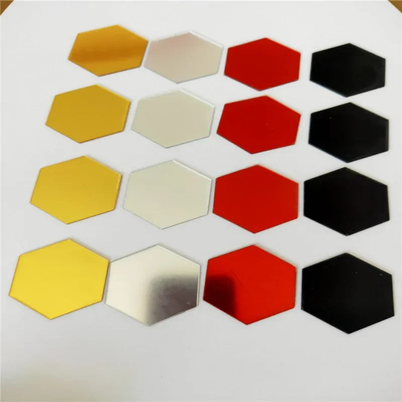 Hexagon Mirror Wall Stickers | Self-Adhesive Acrylic Mosaic Tile Decals for DIY Home Decor