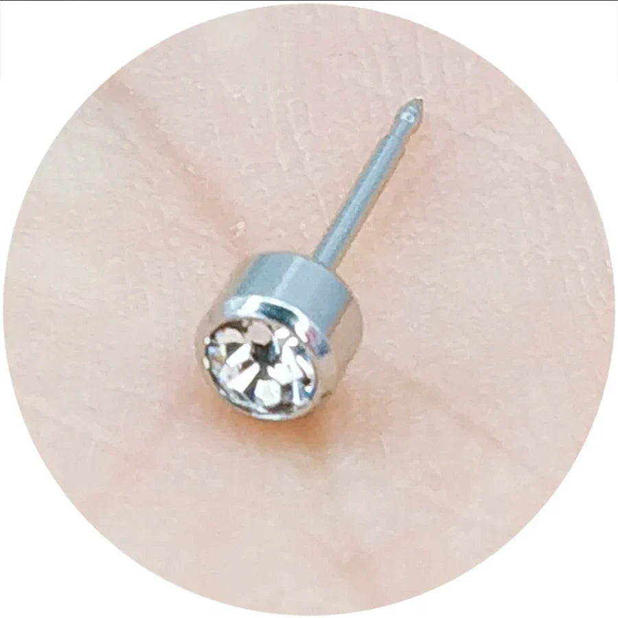 10pairs Colorful Rhinestone Stud Earrings Set | Stainless Steel Body Jewelry