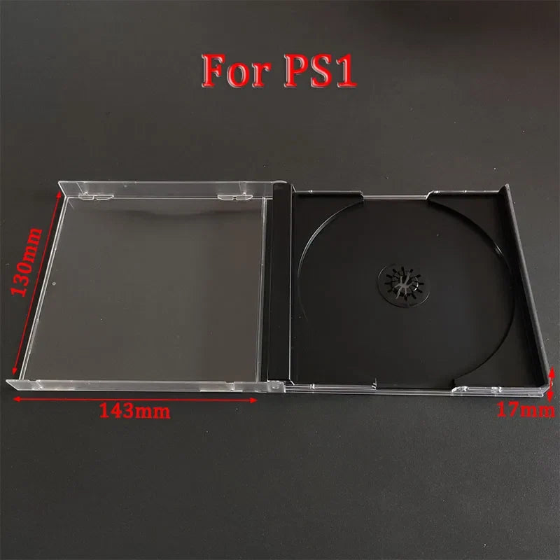 Clear PS1 Game Disc Storage Case | Transparent Single Disc Holder Bracket Box