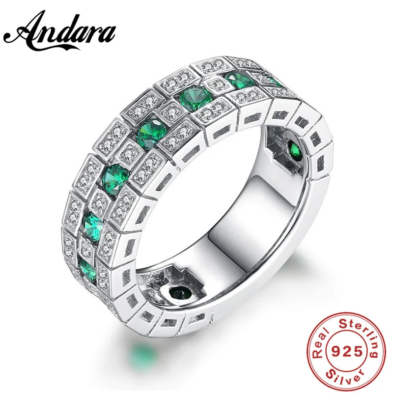 925 Sterling Silver Ring Set with Zircon Crystal | Glamour Jewelry for Women