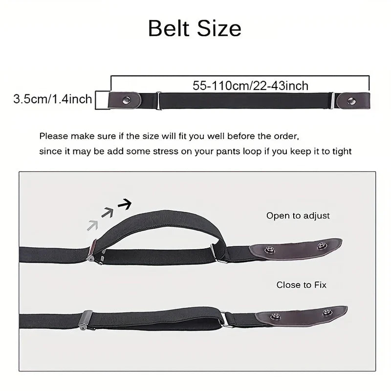 Elastic No-Show Belt | Stretch Woven Waistband for Men and Women