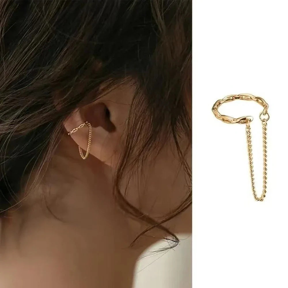 Fashion No Piercing Ear Cuff Earrings | Clip-On Chain Earcuff for Women