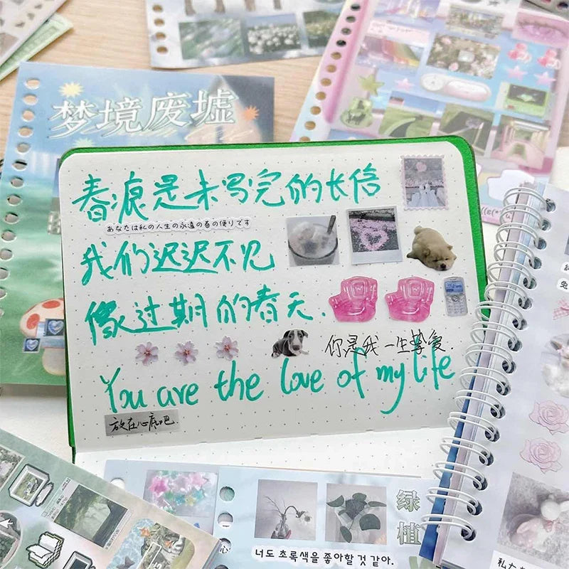 Mr. Paper Time Reshaping Cut Film Sticker Book | 30pcs Coil Design for DIY Scrapbook Notebook Cup Journal Decoration