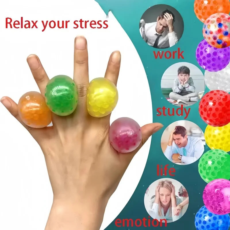 Soft Rubber Squeeze Balls | 5-Pack Stress Relief Grape Ball Set for Sensory Play and Party Favors