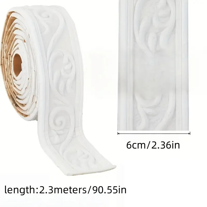 1Pc 230x6cm Fashion Self Adhesive Wall Sticker | Waterproof Thickened Border Strip