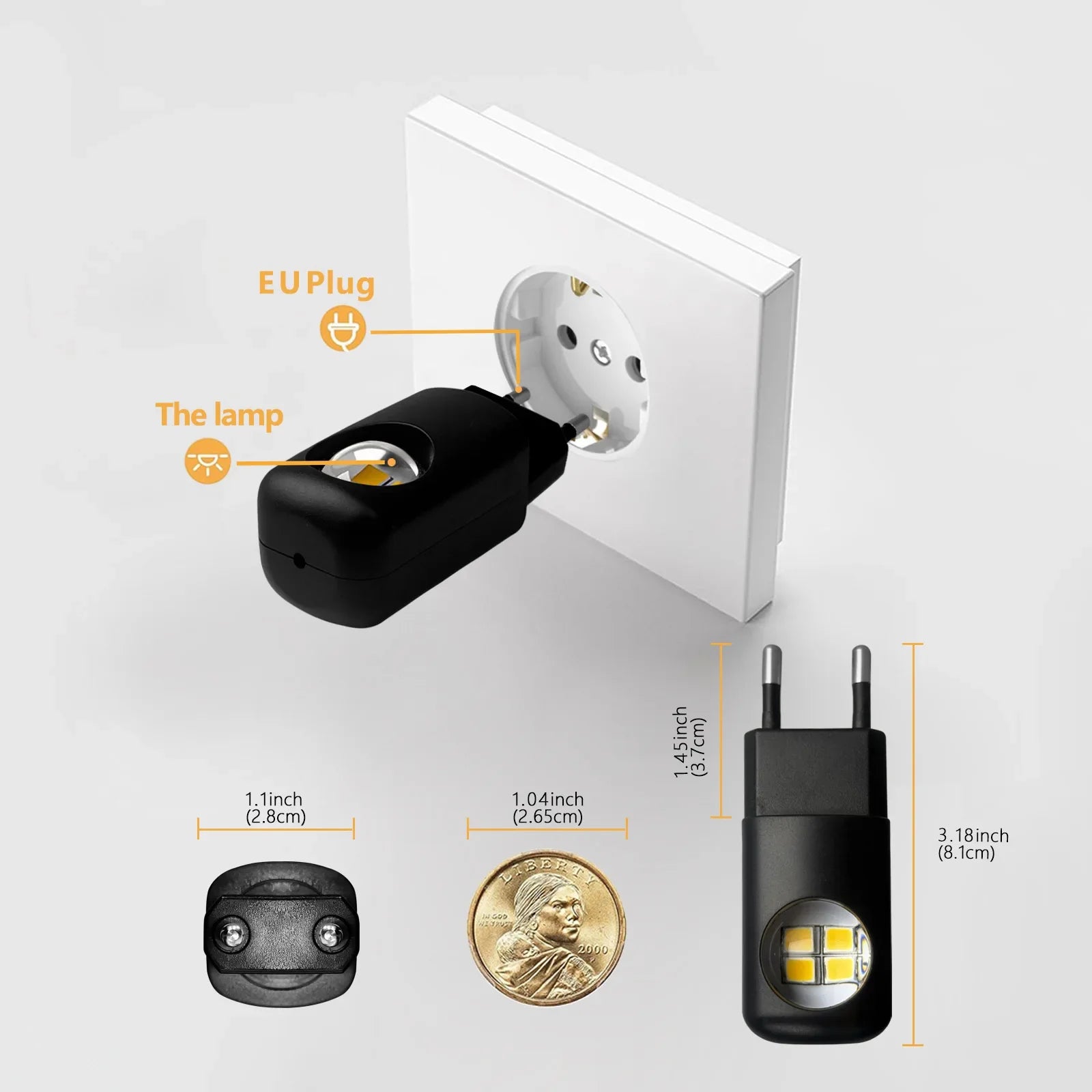 Mini LED Night Light with Twilight Sensor | Plug-In Wall Socket Lamp for Kids Room