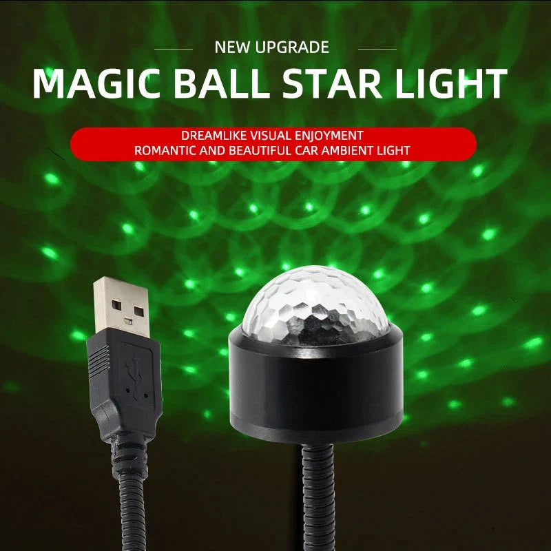 LED Starry Sky Ball Night Light | USB Sound Activated RGB Atmosphere Lamp