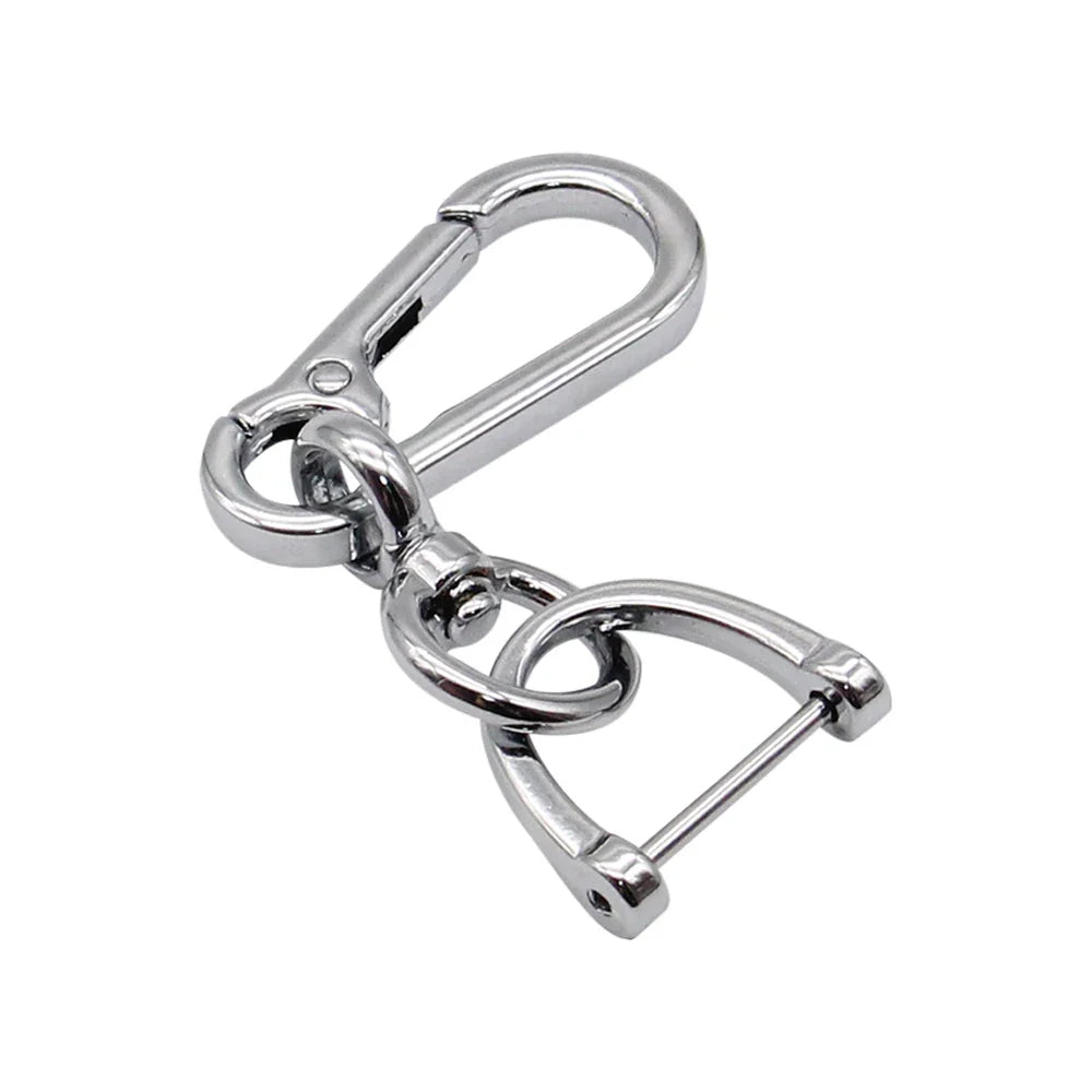 Anti-Lost Car Key Pendant | Creative Simple Stainless Steel Keychain with Strong Carabiner