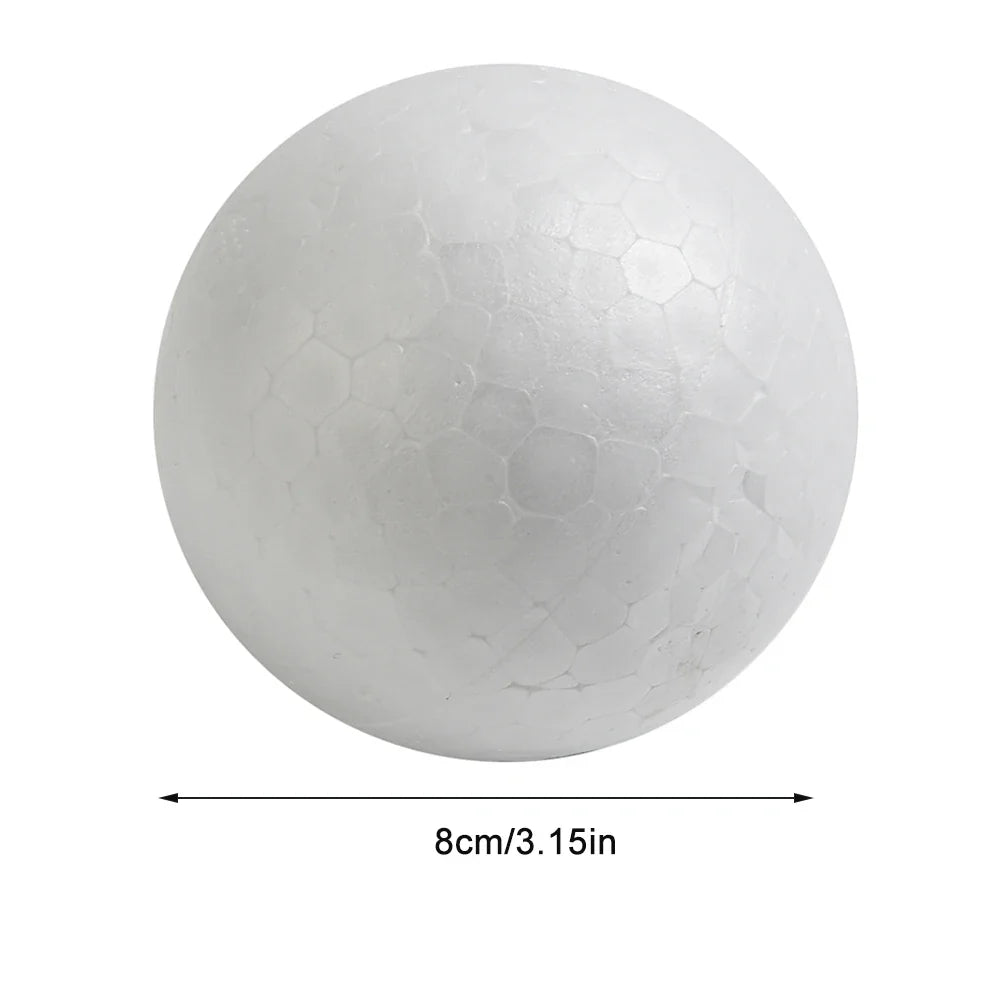 6-12cm White Polystyrene Foam Balls for DIY Crafts and Wedding Decor | LEENKEA