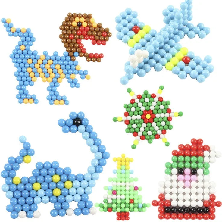 300 Pcs Water Beads Refill Pack | 36 Colors 5mm Aqua Magic Beads for Kids 3D Puzzles
