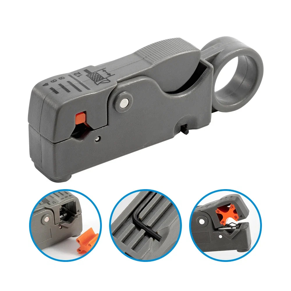 Wire Stripping Pliers with Hex Wrench | Coaxial Cable Decrustation Tool