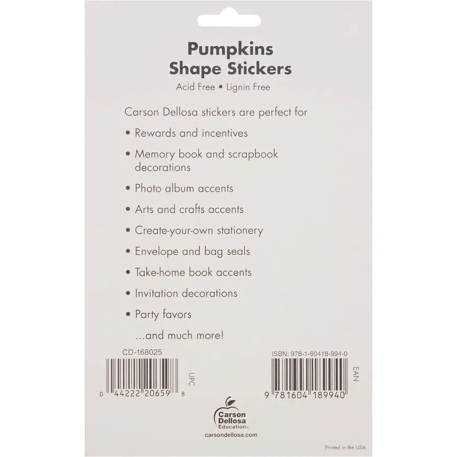 6 Sheets of Pumpkin Stickers for Halloween | Festive Fall Decor