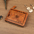 CEXIKA PU Leather Men's Wallet | Zipper Clutch Money Clip Card Holder