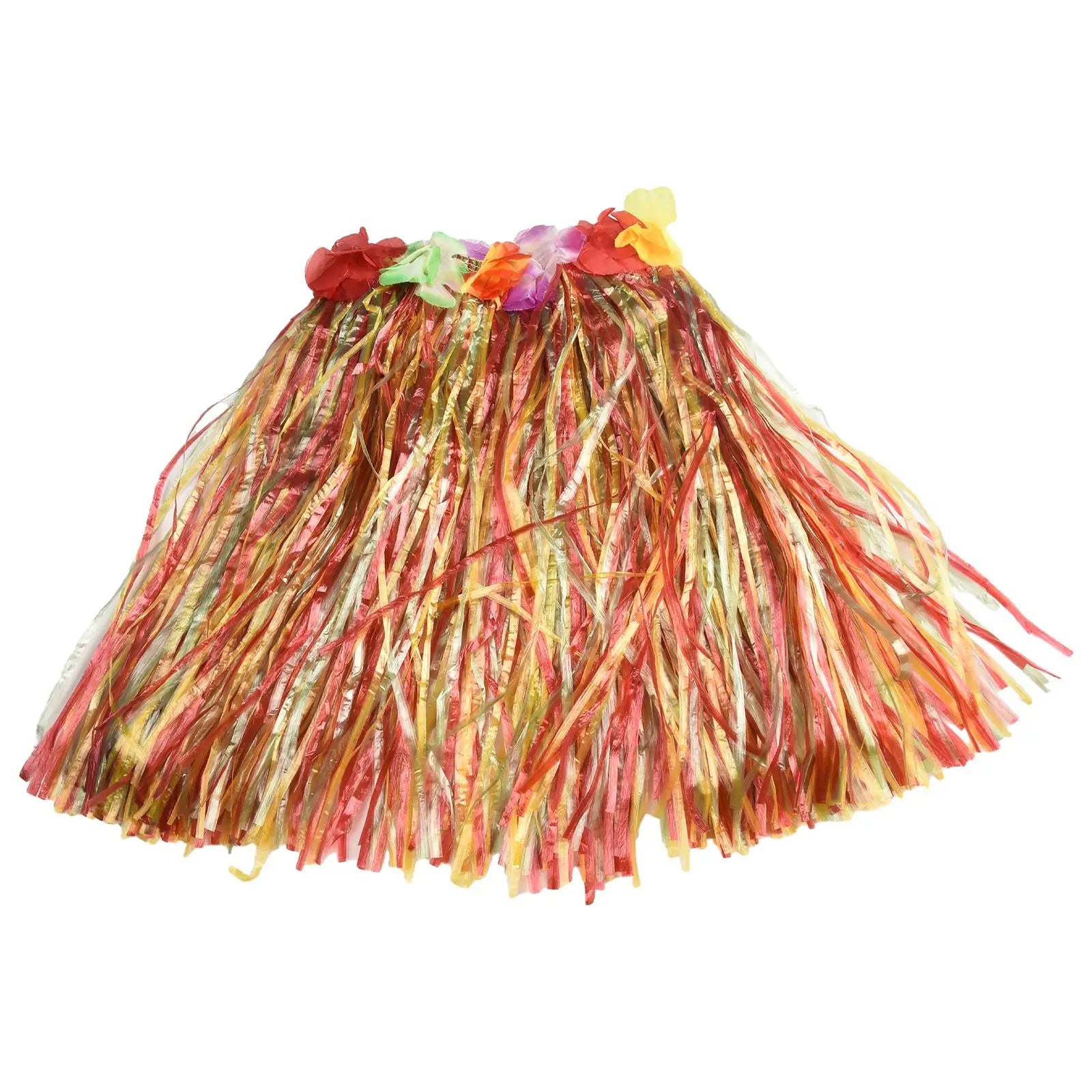Kids Hawaiian Luau Costume Set | Grass Skirt Lei Flower Bracelets Headband