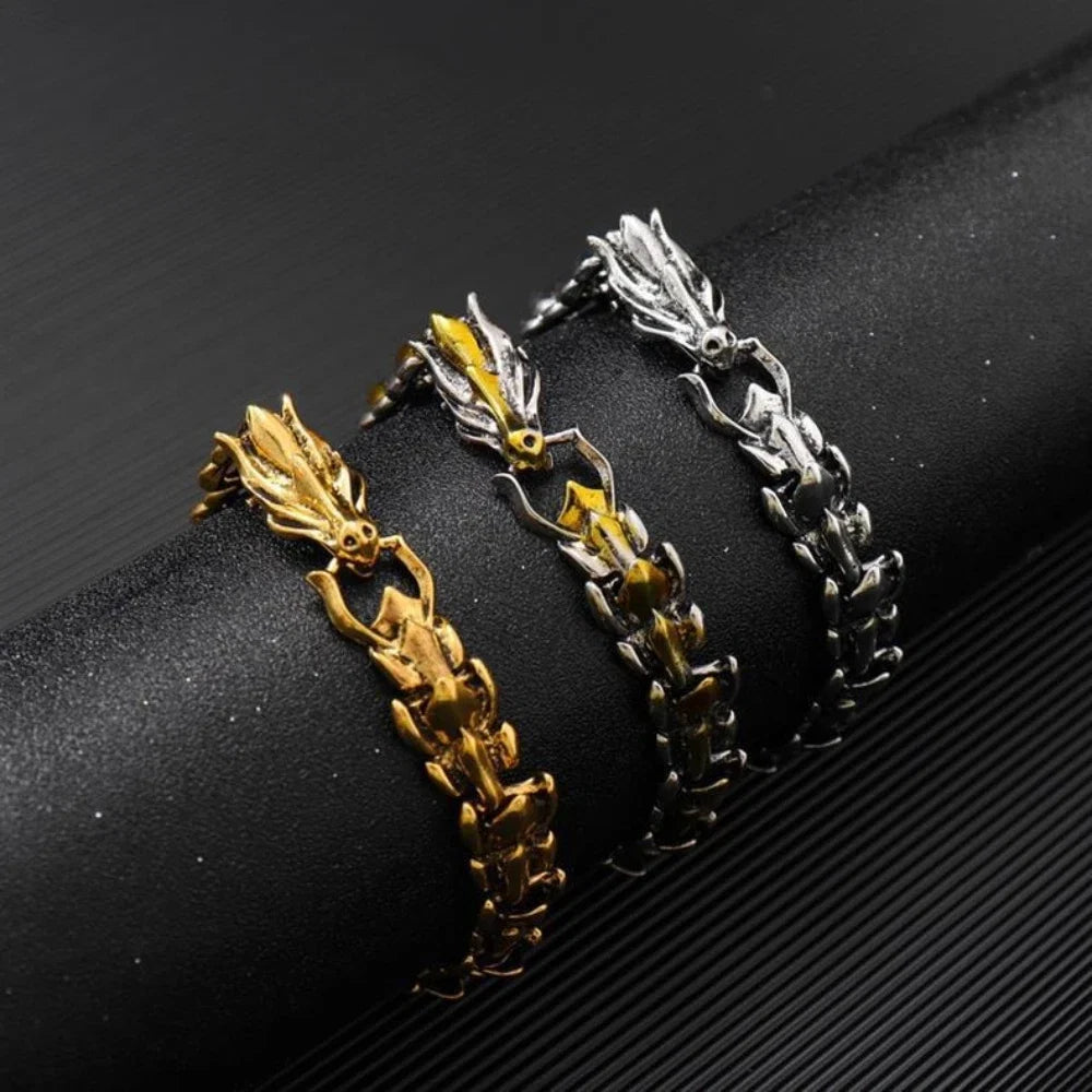 Hip Hop Punk Dragon Scale Bracelet | Bold Keel Design for Men
