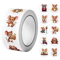 City Mouse Happy Life Stickers Roll 500Pcs | Cute Seal Labels for DIY Decor