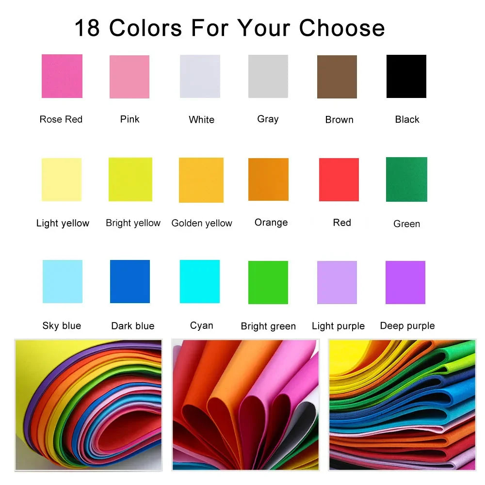 Colorful EVA Foam Sheets 2mm | 50x50cm Craft Foam Paper for DIY Projects